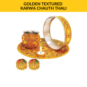 Golden Textured Karwa Chauth Thali