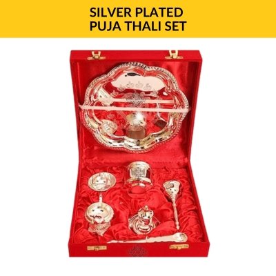SILVER PLATED PUJA THALI SET 02
